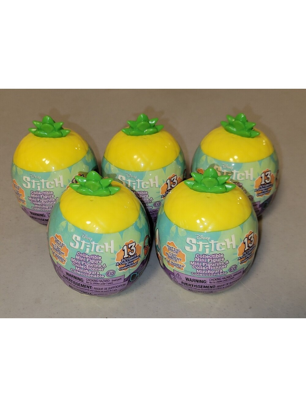 Lot Of 5 New Disney That's So Stitch Figures Surprise Pineapple Capsules W/Codes